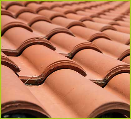 Ceramic shingles on roof